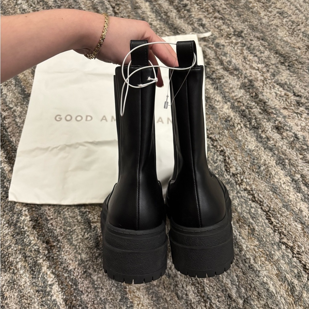 NWOT Good American Combat Chelsea Boots Sz 8 | Good American Combat Black Boots- - Picture 6 of 11